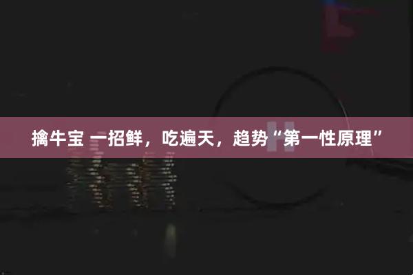 擒牛宝 一招鲜，吃遍天，趋势“第一性原理”